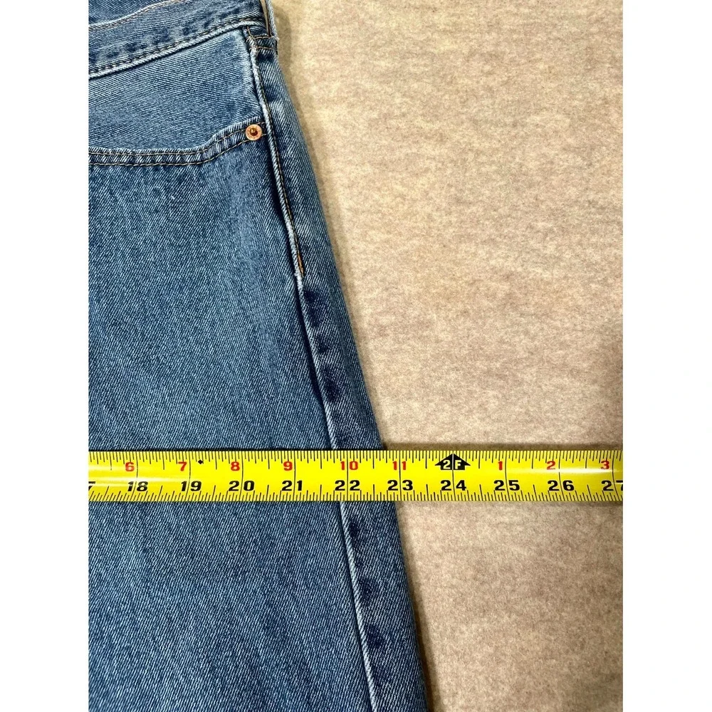 Levi's 505 Authentic‎ Jeans Mens 34x29 Blue Denim Cotton Stretch Straight Leg